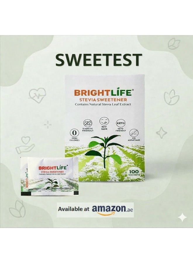 BRIGHTLIFE STEVIA SWEETENER 100 Sachets - Image 3